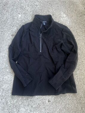 Kenneth Cole Black Zip-Neck Pullover